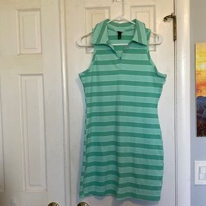 Wild Fable Light Green and White Striped Dress